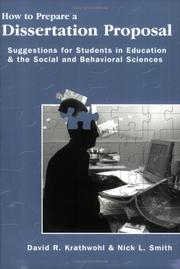Cover of: How To Prepare A Dissertation Proposal by David R. Krathwohl, Nick L. Smith