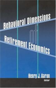 Cover of: Behavioral Dimensions of Retirement Economics