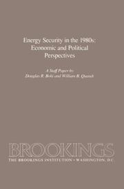 Energy security in the 1980s by Douglas R. Bohi