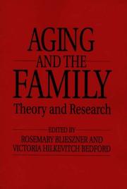 Cover of: Aging and the Family | 