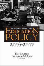 Cover of: Brookings Papers on Education Policy 2006-2007 (Brookings Papers on Education Policy) (Brookings Papers on Education Policy)