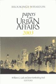 Cover of: Brookings-Wharton Papers on Urban Affairs 2003 (Brookings-Wharton Papers on Urban Affairs) | 