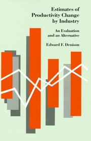 Cover of: Estimates of productivity change by industry by Edward Fulton Denison