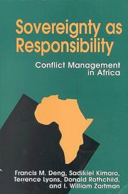 Cover of: Sovereignty As Responsibility by Francis Mading Deng, Sadikiel Kimaro, Terrence Lyons, Donald Rothchild, I. William Zartman