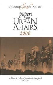 Cover of: Brookings-Wharton Papers on Urban Affairs