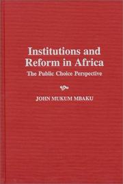 Cover of: Institutions and reform in Africa by John Mukum Mbaku