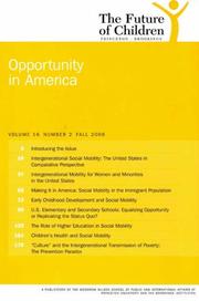 Cover of: The Future of Children, Fall 2006: Opportunity in America (Future of Children)