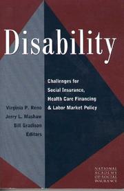 Cover of: Disability: challenges for social insurance, health care financing, and labor market policy