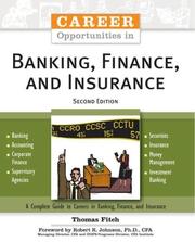 Cover of: Career Opportunities in Banking, Finance, And Insurance (Career Opportunities) | Thomas P. Fitch