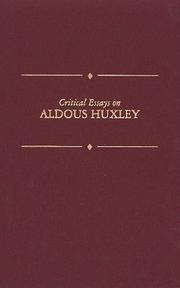 Cover of: Critical essays on Aldous Huxley