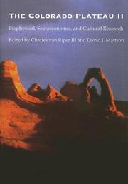 Cover of: The Colorado Plateau II: biophysical, socioeconomic, and cultural research