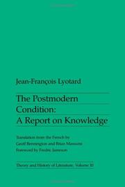 Cover of: The postmodern condition by Jean-François Lyotard