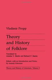 Cover of: Theory and history of folklore
