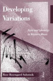 Cover of: Developing variations by Rose Rosengard Subotnik