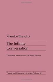 Cover of: The infinite conversation by Maurice Blanchot