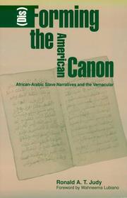 Cover of: (Dis)forming the American canon: African-Arabic slave narratives and the vernacular
