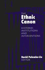 Cover of: The Ethnic Canon: Histories, Institutions, and Interventions