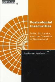 Cover of: Postcolonial insecurities by Sankaran Krishna