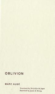 Cover of: Oblivion by Marc Augé