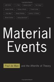 Cover of: Material events by Tom Cohen ... [et al.], editors.