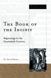 Cover of: The book of the incipit by D. Vance Smith