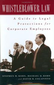 Cover of: Whistleblower Law: A Guide to Legal Protections for Corporate Employees