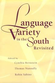 Cover of: Language variety in the South revisited by edited by Cynthia Bernstein, Thomas Nunnally, Robin Sabino.