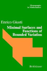 Cover of: Minimal surfaces and functions of bounded variation by Enrico Giusti