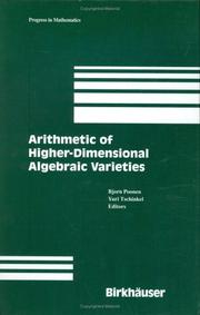 Cover of: Arithmetic of Higher Dimensional Algebraic Varieties | 