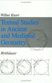 Cover of: Textual Studies of Ancient and Medieval Geometry by W.R. Knorr