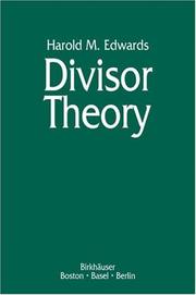 Cover of: Divisor theory