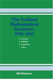 Cover of: The Gelfand Mathematical Seminars, 1990-1992 (Gelfand Mathematical Seminar Series)