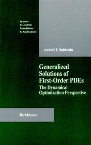 Cover of: Generalized solutions of first-order PDEs by A. I. Subbotin