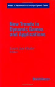 Cover of: New trends in dynamic games and applications