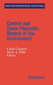 Cover of: Control and game-theoretic models of the environment