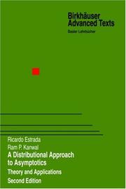 Cover of: A distributional approach to asymptotics by Ricardo Estrada