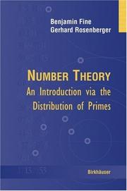 Cover of: Number Theory: An Introduction via the Distribution of Primes