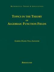 Cover of: Topics in the Theory of Algebraic Function Fields