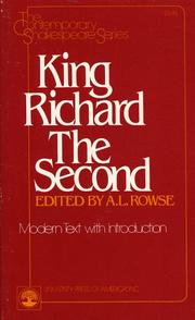 Cover of: King Richard the Second by William Shakespeare