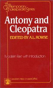 Cover of: Antony and Cleopatra | William Shakespeare