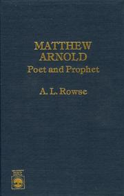 Cover of: Matthew Arnold: poet and prophet