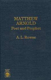 Cover of: Matthew Arnold by A. L. Rowse