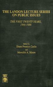 Cover of: The Landon lecture series on public issues: the first twenty years, 1966-1986