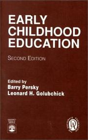 Cover of: Early childhood education