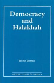 Cover of: Democracy and the Halakhah