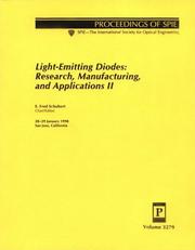 Cover of: Light-emitting diodes: research, manufacturing, and applications II : 28-29 January 1998, San Jose, California
