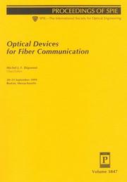 Cover of: Optical devices for fiber communication: 20-21 September 1999, Boston, Massachusetts