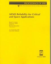 Cover of: MEMS reliability for critical and space applications: 21-22 September, 1999, Santa Clara, California
