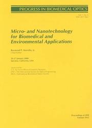 Cover of: Micro- and nanotechnology for biomedical and environmental applications: 26-27 January 2000, San Jose, California, USA