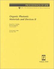 Cover of: Organic photonic materials and devices II: 24-26 January 2000, San Jose, USA